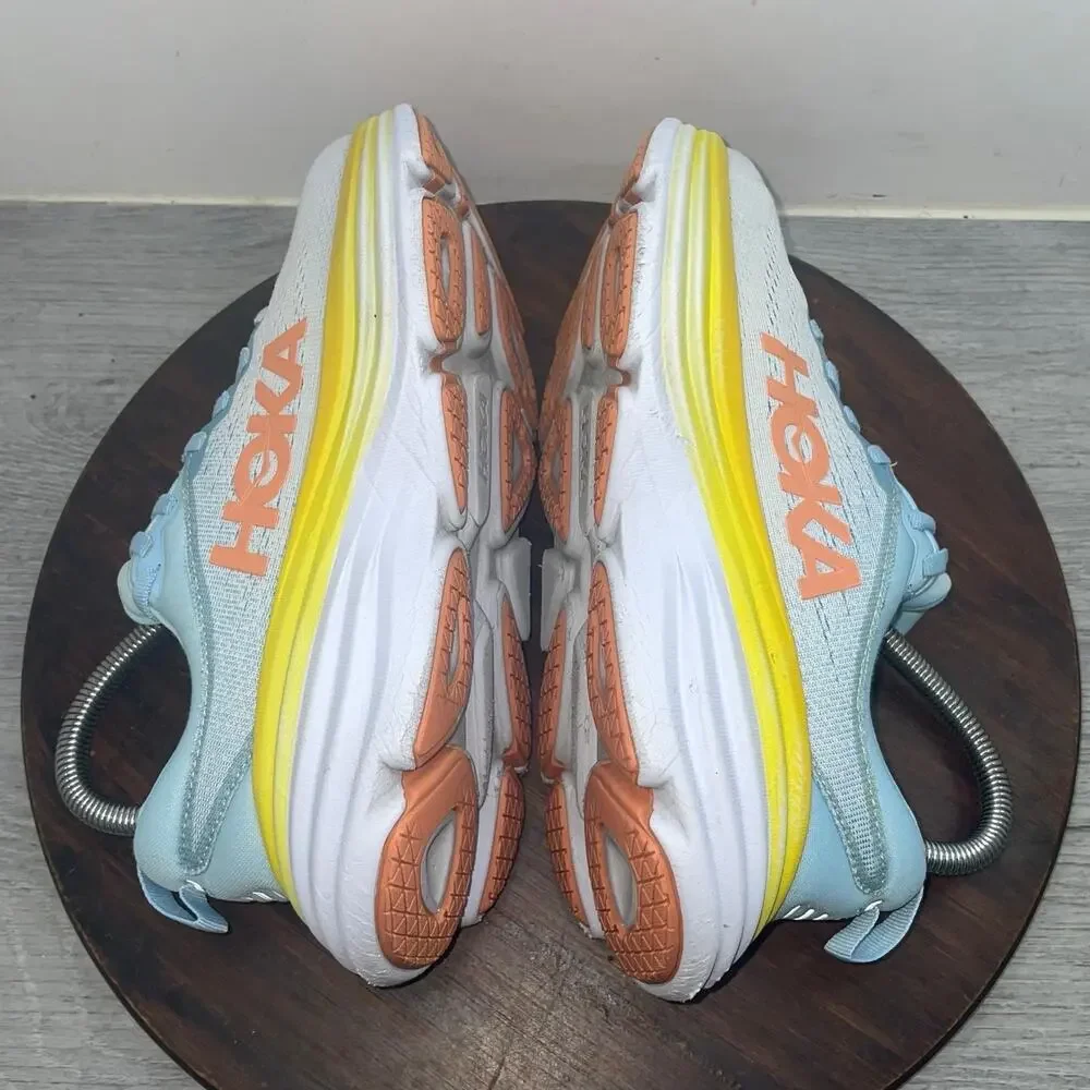 Hoka One One Bondi 8 Womens 6.5 B Shoes Blue Running Sneakers 1127952 SSCA - Picture 8 of 13